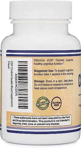 CDP Choline (Citicoline) Supplement, Pharmaceutical Grade, Third Party Tested (60 Capsules 300mg)...