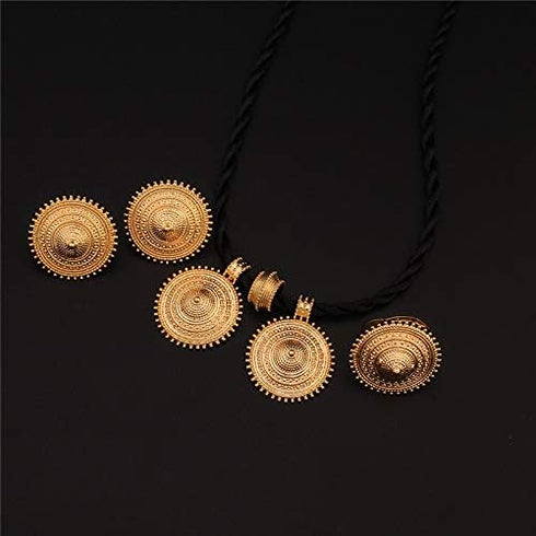 24K Gold Plated Eritrea Africa Wedding Engagement Ethiopia Sets Habesha...