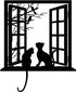 BIBITIME Tree Branch Fake Window Black Cats Wall Art Stickers for Bedroom Living Room Coffee Shop Vinyl Decals Nursery Bedroom Kids Room Decor 16....