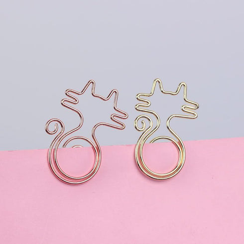 40Pcs Dog and Cat Shaped Paper Clips Golden Electroplated Paper Clips Animal Paper Clips Creative Metal Clip...