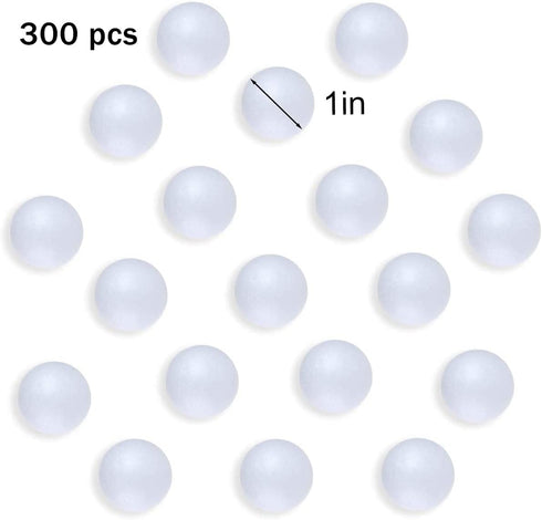 LOMIMOS 300pcs 1 Inch White Foam Balls, Mini White Craft Balls for Arts & Crafts DIY School Projects Making Supplies...