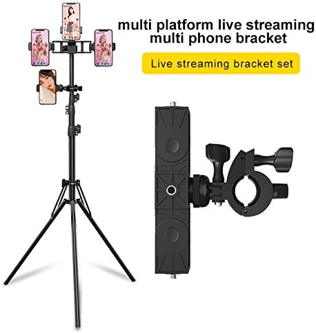 Multiple Phone Bracket Set for YouTube Video or Live Streaming. Compatible with Mounting Smartphones, Ring Lights and Microphones to Tripods, Mono...