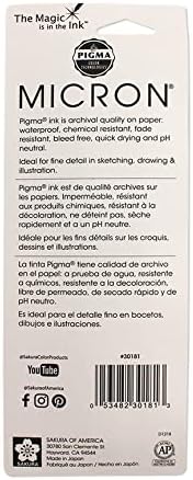 Sakura 30181 Pigma Micron Blister Card 01 Ink Pen, 0.25-mm, Black...