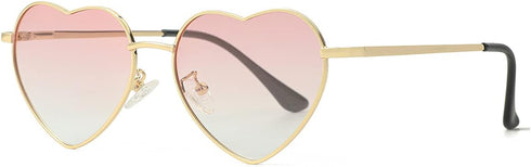 Polarized Heart Shaped Sunglasses for Women Metal Frame Cute Lovely Glasses 100% UV Protection...