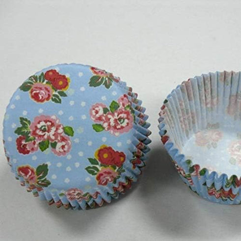 Blue Dot flower Paper Wedding Muffin Cupcake Liners Cases Baking Cups 100 pcs,Standard Size 2x1.25inch...