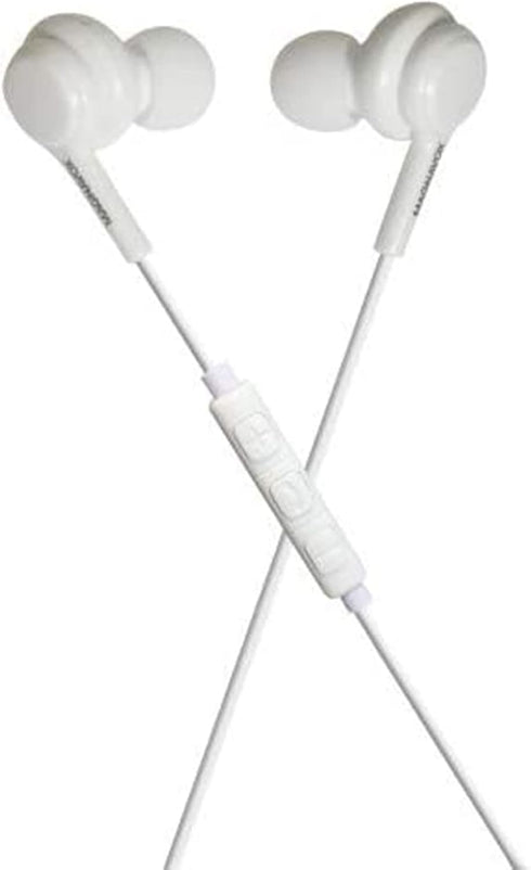 Magnavox MHP4857-WH Ear Buds with Microphone in White | Available in Black & White | Ear Buds Wired with Microphone| Extra Value Comfort Stereo Ea...