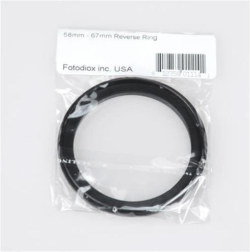 Fotodiox 58mm - 67mm, 58-67mm Macro Close-up Reverse Ring, Anodized Black Metal Ring, for Nikon, Canon, Sony, Olympus, Pentax, Panasonic, Samsung ...