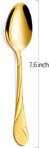 Gold Dinner Spoon Set, Seeshine 7.6-inch Stainless Steel Shiny Gold Table Spoon Silverware, Set of 6...