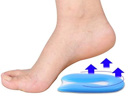 Elandy Silicon Gel U-Shaped Spur Cup Heel-Plantar Fasciitis Cushion Remission Correction U-Shaped Heel Pad L...