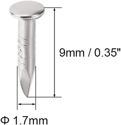 uxcell Small Tiny Hardware Nails Carbon Steel 1.7X9mm(DxL) for DIY Decorative Wooden Boxes Accessories Silver Tone 1000pcs...