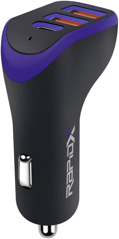 X3PD 3 USB Port 35W Compact Car Charger Including a Fast 18W USB C PD for Fast Charging iPhone 15 14 13 12 11 Plus Pro Max iPad Samsung Galaxy Not...