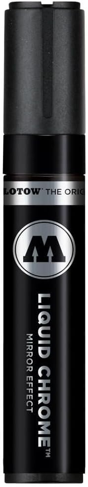 MOLOTOW Liquid Chrome Alcohol-Based Pump Marker for High-Gloss Mirrored Effects, 5mm, 1 Each (703.104)...