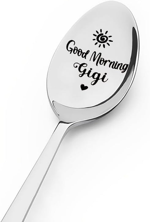 Christmas Birthday Gifts for Gigi Nana Spoon for Women Grandma Grandmother Gifts from Grandkids Good Morning Gigi Spoon Gift for Granny Grandma Co...