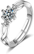 Uloveido 2 pcs Adjustable His and Hers Engagement Ring Set Puzzle Matching Heart Wedding Bands Couples Gifts LB018...