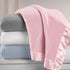 TL Care Fleece Blanket with Silk-Like Satin Trim, Soft, Warm & Cozy, White, 30" x 40" for Boys and Girls, Perfect for Baby Carrier, Stroller, Trav...