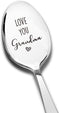 Love You Grandma Spoon Engraved Stainless Steel Funny, Nana Gifts from Grandkids, Coffee Lovers Teaspoon Gifts for Grandma Birthday Mother's Day C...