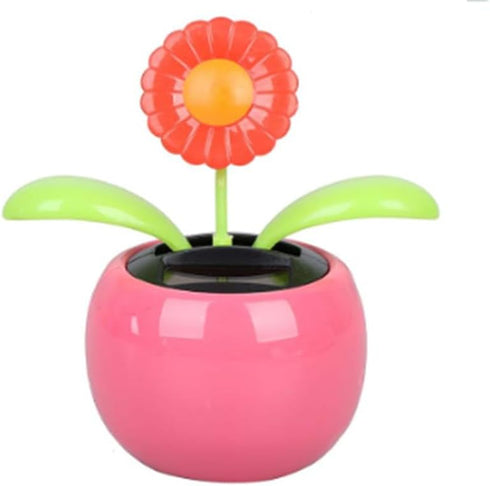 1Pc Solar Dancing Red Sunflower Toy Solar Powered Dancing Car Dashboard Decor Portable Suncatchers Learning and Education...