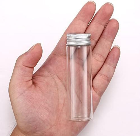 TOBWOLF 12PCS 50ml / 1.7oz Glass Spice Jars, Transparent Spice Containers with Aluminum Lids, Seasoning Storage Bottle Spice Bottles, Glass Season...