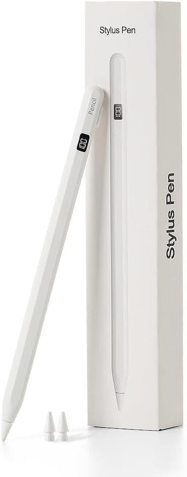 iPad Pencil Magnetic Stylus Pen, Smart LED Display Power, Apple Pen Compatible (2018-2023) iPad 10/9/8/7/6, iPad Air, iPad Mini 6/5, iPad Pro 11 1...