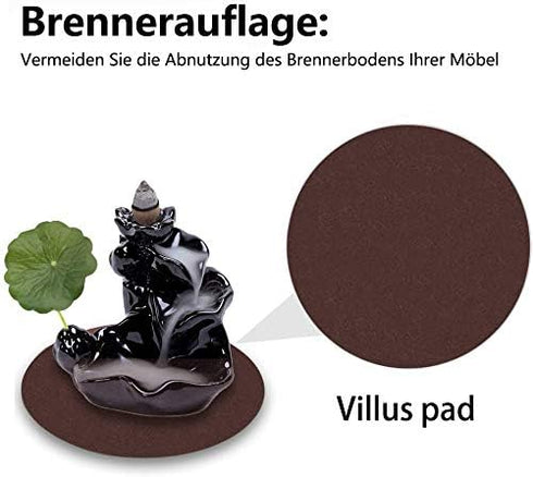 DK177 Waterfall Incense Holder Backflow Cone Ceramic Burner Handcrafted Porcelain Censer Incense Stick Stand with 20 Free Cones...