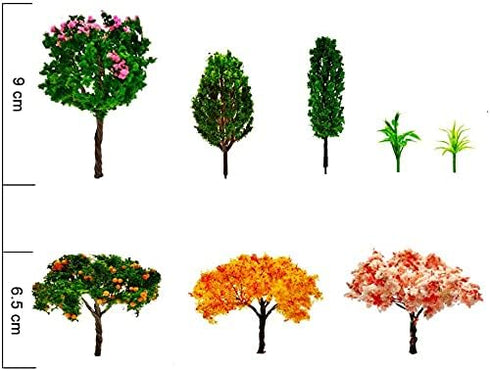 16 Pcs Miniature Fairy Garden Tree Plant Ornamentm, Mixed Model Trees 1-3 Inches, Miniature Dollhouse Pots Decor Moss Bonsai Micro Landscape DIY C...