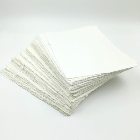 Deckle Edge Paper Loose Leaf Sheets for Writing Calligraphy, Printing, Scrapbook Crafts, Map, Certificate, Invitation 150 GSM Ivory White-501-5x7-...