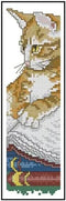 Reading Book Cat Counted Cross Stitch Bookmarks Kits Two Side Bookmarks kit 18ct Plastic Fabric Needlework Embroidery Craft kit Blank Plastic Canv...