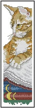 Reading Book Cat Counted Cross Stitch Bookmarks Kits Two Side Bookmarks kit 18ct Plastic Fabric Needlework Embroidery Craft kit Blank Plastic Canv...