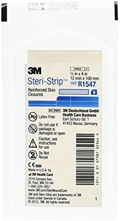 3M Steri-Strip Reinforced Skin Closures - 1/2" x 4" - 20 Pack of 6 Strip Envelope (120 Strips)...