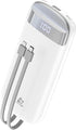 Portable Charger with Built in Cables, Portable Power Bank 10000mAh, with 2 Integrated Charging Cables, 5 Outputs, LED Display, Slim Battery Pack,...