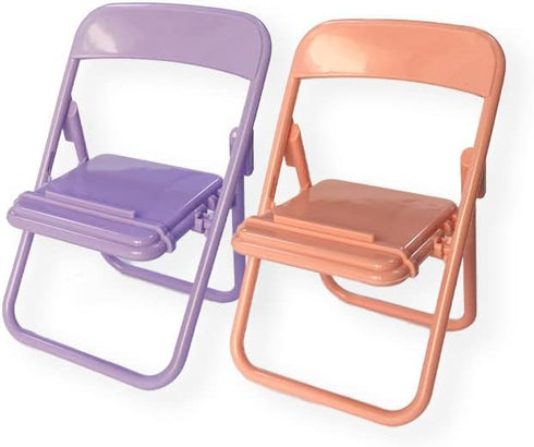 5Pcs Multicolour Mobile phone holder Simulation Mini Folding Back Small Chair Model Dollhouse Doll House Miniature Plastic Furniture Accessories S...