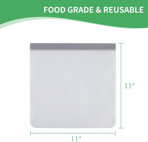 6 Pack Reusable Gallon Freezer Bags, Dishwasher Safe Reusable Ziploc Bags, BPA Free Freezer Storage Containers, Leakproof Silicone Bags for food S...