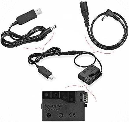 Andoer DR-E8 Dummy Battery with DC Power Bank USB Adapter Cable Replacement for LP-E8 for Canon EOS 550D 600D 650D 700D DSLR Cameras......
