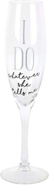 Enesco Our Name is Mud I Do Glittered Wine Glasses Wedding Champagne Flute, 2 Piece Set, Clear...