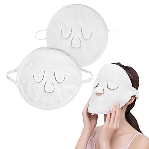 3 Holes Towel Mask Reusable Face Towel Mask Cold Hot Compress Facial Steamer Moisturizing Beauty Skin Care Spa Towels for Facial Steamer Mask for ...