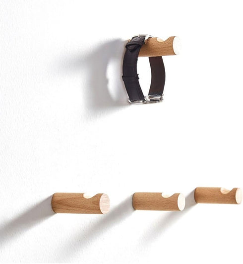 Natural Wood Wall Hooks Hanger Clothes Hanger Hook Coat Rack Wall Hanging Hook Rack Beech Wood Key Holder Organizer Wall Hanger Home Decor...