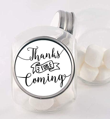 Thank You Stickers, 48 Round White Labels, Perfect for Baby Shower or Wedding Favors...