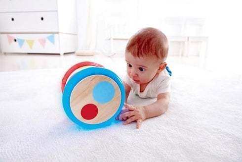 (Baby Drum) - Hape Baby Drum Colourful Rolling Drum Musical Instrument Toy For Toddlers, Rhythm & Sound Learning, Battery Powered (E0333)...