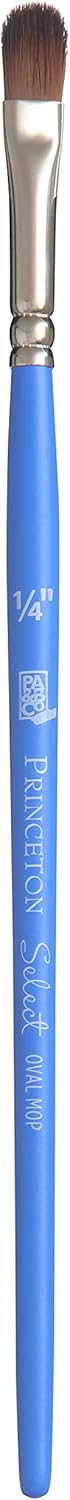 Princeton Select Artiste, Series 3750, Paint Brush for Acrylic, Watercolor and Oil, Oval Mop, 1/4 Inch...