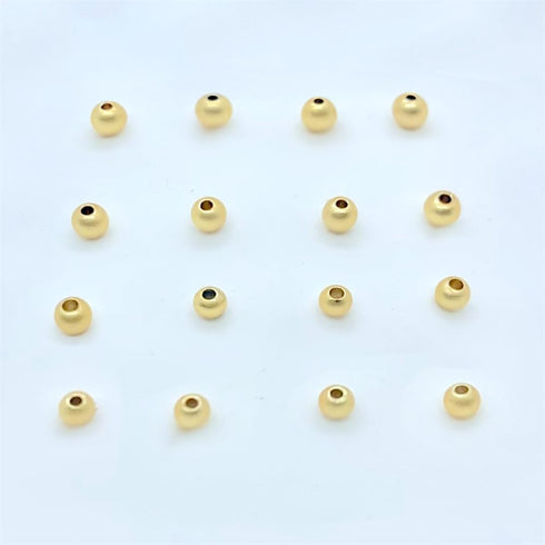 500Pcs 4mm Smooth Round Beads Gold Spacer Loose Ball Beads for Bracelet Jewelry Making Craft...