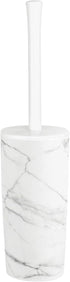 mDesign Slim Plastic Toilet Bowl Brush and Holder Set, Modern Compact Storage Organizer Cleaner Scrubber for Toilet - Heavy Duty Cleaning Plunger ...