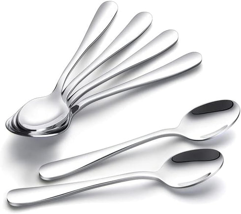 IQCWOOD Coffee Spoons, Mini Espresso Spoons, 6 Pieces Stainless Steel Spoons Silverware Set, Dinner Spoons for Home, Kitchen or Restaurant, Dishwa...