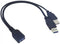 chenyang USB 3.0 Female to Dual USB Male Extra Power Data Y Extension Cable for 2.5" Mobile Hard Disk...