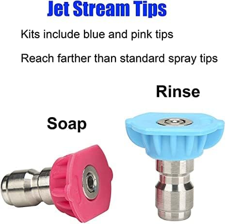 4000PSI Pressure Washer Turbo Nozzle Tool 1/4'' Quick 360°Rotating Spray Turbo Nozzle Kit Multiple Degrees Connect with 7 Spray Nozzle Tips Kit Mu...