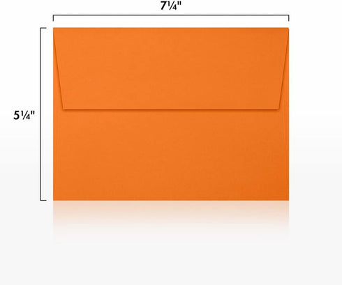 LUXPaper A7 Invitation Envelopes | Peel & Press | 5 1/4" x 7 1/4" | Mandarin Orange | 80lb. Text | 50 Qty...