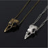 Cathercing Crow Skull Pendant Necklace for Men on Halloween Boys Skull Necklace Chain Jewelry Necklaces for Women Festival Ornament (Bronze)...