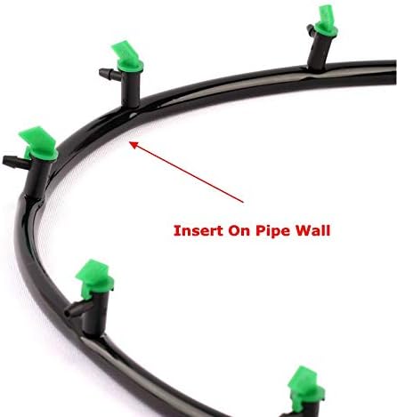 Lxcom Lighting 100 Pack 4 GPH Flag Drip Emitter Drip Emitters 16L/H Emitter Sprinkler Drippers System Parts Connect 4mm/7mm Hose for Lawn Vegetabl...