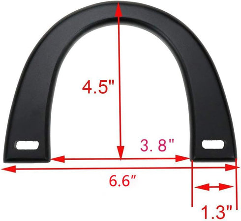 Geesatis 4 Pcs U-Shaped Wooden Purse Handles Handmade Bag Handbags Purse Decorative Handle Replacement Tool, DIY Handcrafted Accessory, Black, Len...