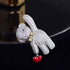Bear Brooch for Women Rhinestones Brooch Sweater Pin Cute Animal Silver Brooch for Grils...
