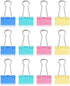 48Pcs Multicolour Binder Clips,1.25inch Colorful Tempered Steel Medium Binder Clips Paper Clamps Clips Office Supplies for Office, Home, School,Ta...